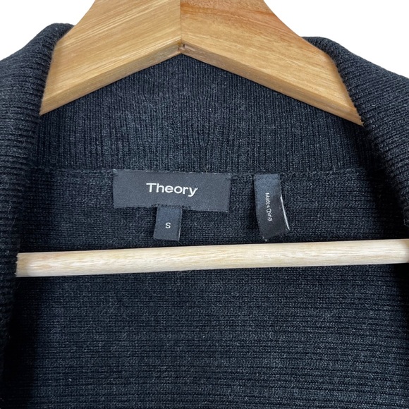 Theory Reeda O Noble Wool Thick Knit Long Cardigan Sweater - Picture 6 of 6